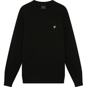 Lyle & Scott Grid knit crew neck jumper - jet black