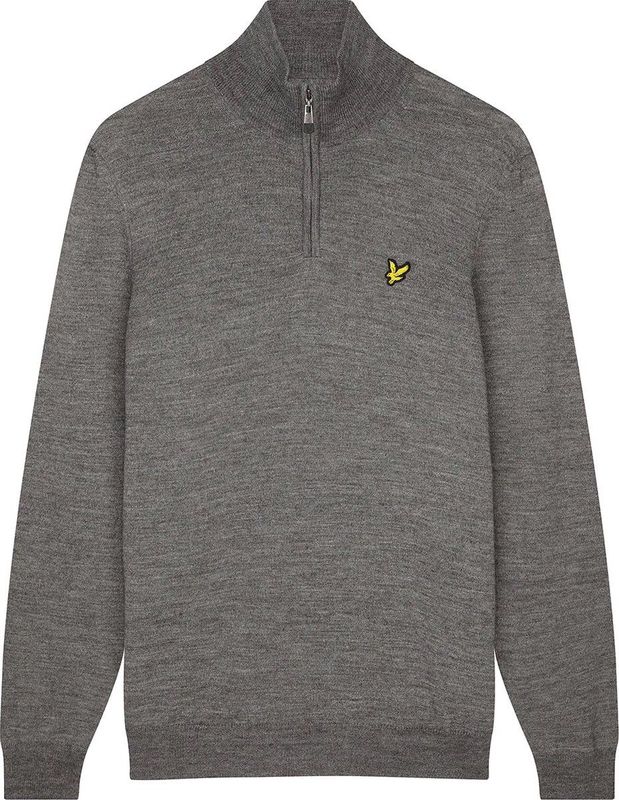 Lyle and Scott Golf Core 1/4 Zip Merino Mix Trui Heren Midden grijs
