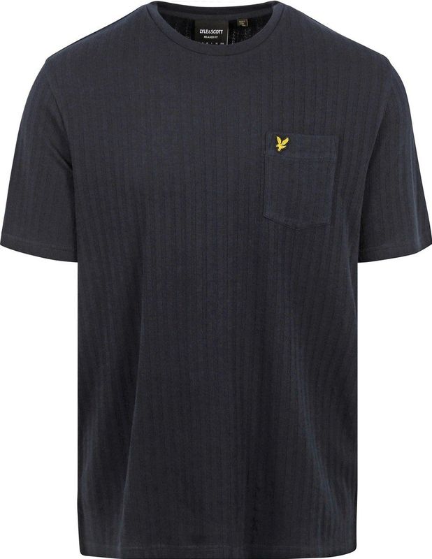 Lyle and Scott Knitted T-shirt Navy - Heren - Print T-shirts