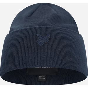 Lyle & Scott Tonal eagle beanie - dark navy