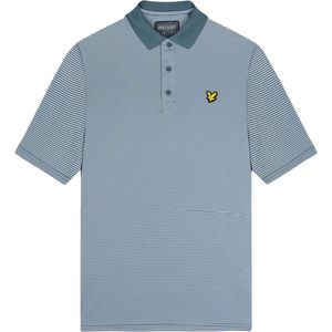 Lyle & Scott - Golf Microstripe Polo Shirt - Blauw - Poloshirt