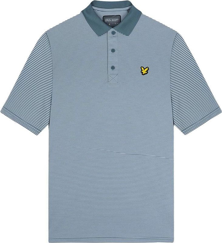 Lyle & Scott - Golf Microstripe Polo Shirt - Blauw - Poloshirt