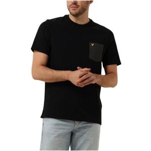 Lyle And Scott - Contrast Pocket T-shirt - Zwart Grijs - Heren
