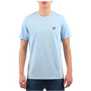Lyle & Scott - Klassiek T-shirt - Lichtblauw - Ronde Hals, Korte Mouwen