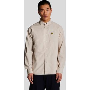 Lyle & Scott, Overhemden, Heren, Beige, 2Xl, Katoen, Casual Beige Overhemd met Lange Mouwen