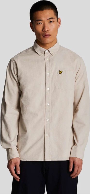 Lyle & Scott - Casual Overhemd - Beige - Katoen/Linnen - Lange Mouwen