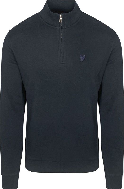 Lyle & Scott - Tonal Eagle Quarter Zip - Sweatshirt - Blauw - 100% Katoen