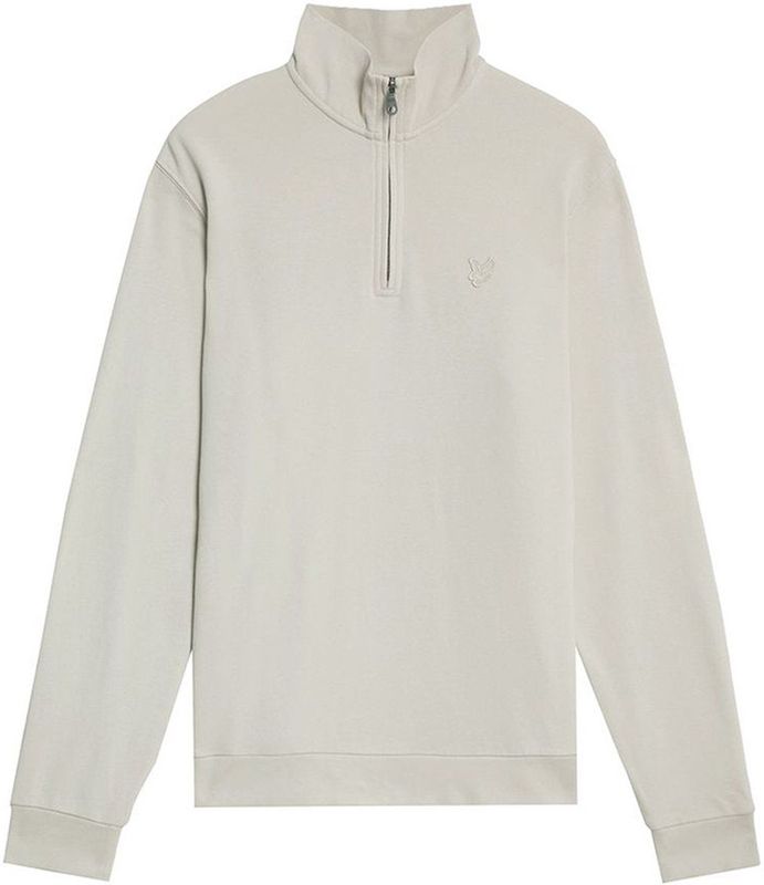 Lyle&Scott - Half-Zip Sweater - Effen Beige - Katoen