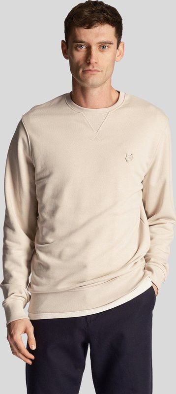 Lyle & Scott cremekleurige pullover-sweatshirt met tonaal adelaarlogo