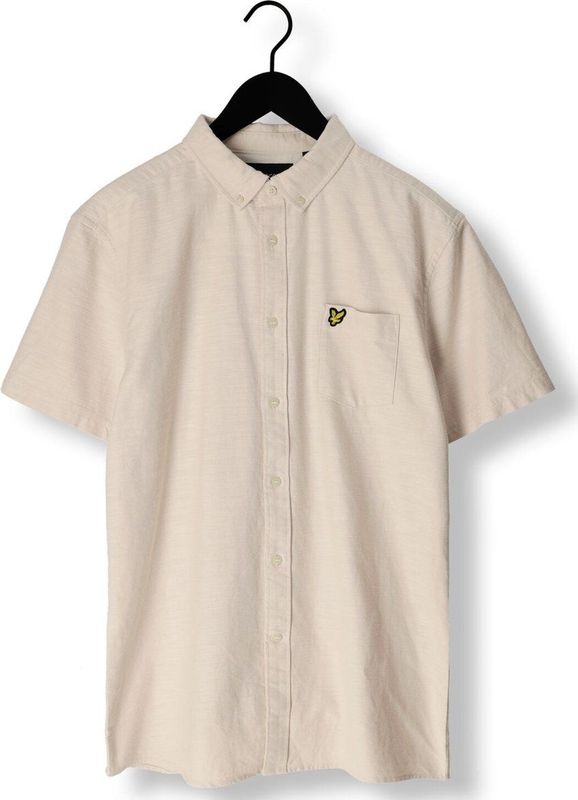 Lyle & Scott - Katoenen Slub T-shirt - Off White - 100% Katoen - Korte Mouwen