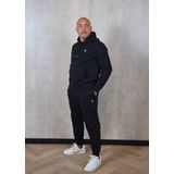 Lyle & Scott - Diagonal Geweven French Terry Hoodie - Hoodie - Zwart - 100% Katoen