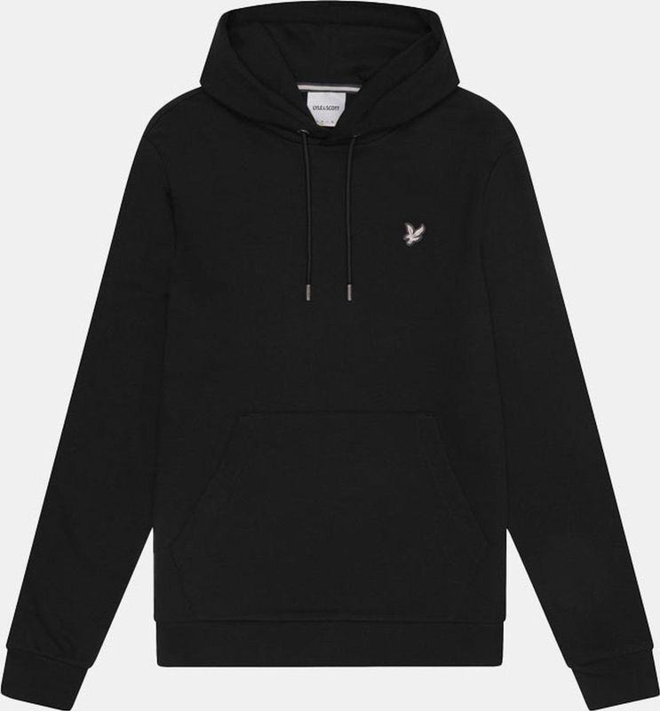 Lyle & Scott - Diagonal Geweven French Terry Hoodie - Hoodie - Zwart - 100% Katoen