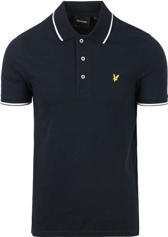 Lyle & Scott - Poloshirt - Marineblauw - Katoen - Logo-ontwerp op de borst