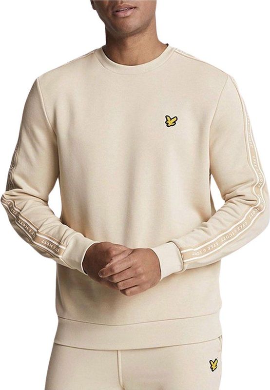 Lyle & Scott O-Hals Sweater Tape Logo - Beige