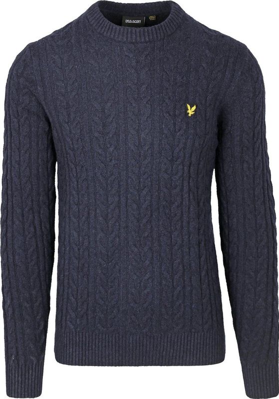 Lyle & Scott Cable Pullover Donkerblauw (navy) - Maat XS - Heren