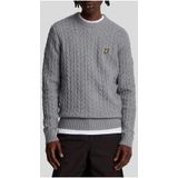 Lyle & Scott - Gebreide Trui - Grijs - Katoen - Elastaan - Polyamide