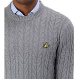 Lyle & Scott - Gebreide Trui - Grijs - Katoen - Elastaan - Polyamide