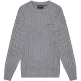 Lyle & Scott - Gebreide Trui - Grijs - Katoen - Elastaan - Polyamide