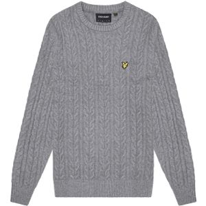 Lyle & Scott - Gebreide Trui - Grijs - Katoen - Elastaan - Polyamide