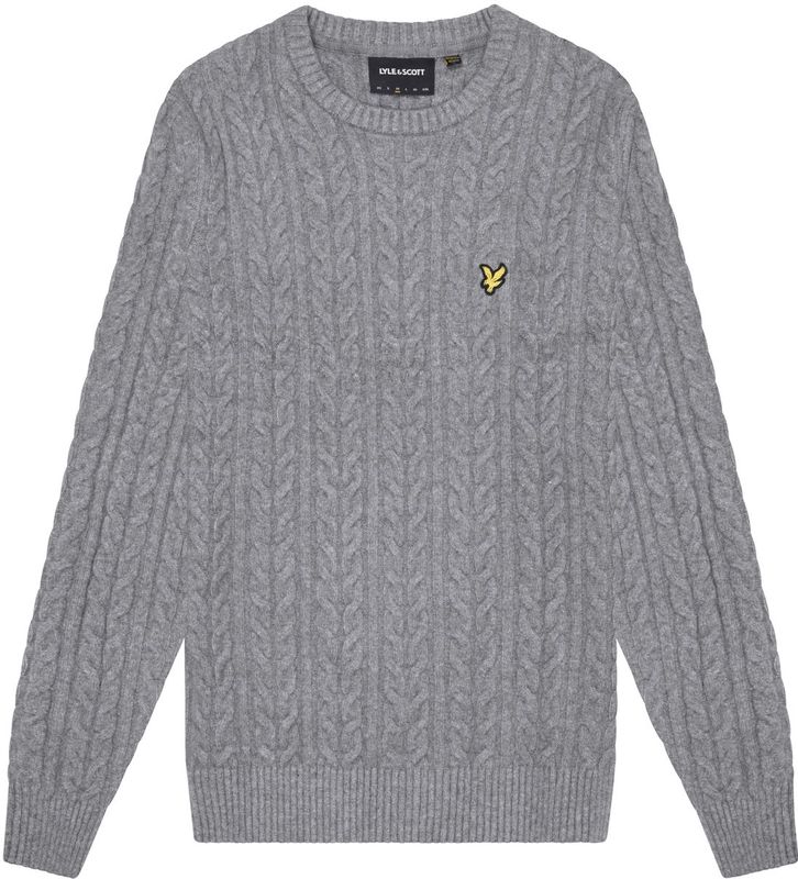 Lyle & Scott - Gebreide Trui - Grijs - Katoen - Elastaan - Polyamide