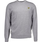 Lyle & Scott Cotton merino crew neck jumper - Mid Grey Marl