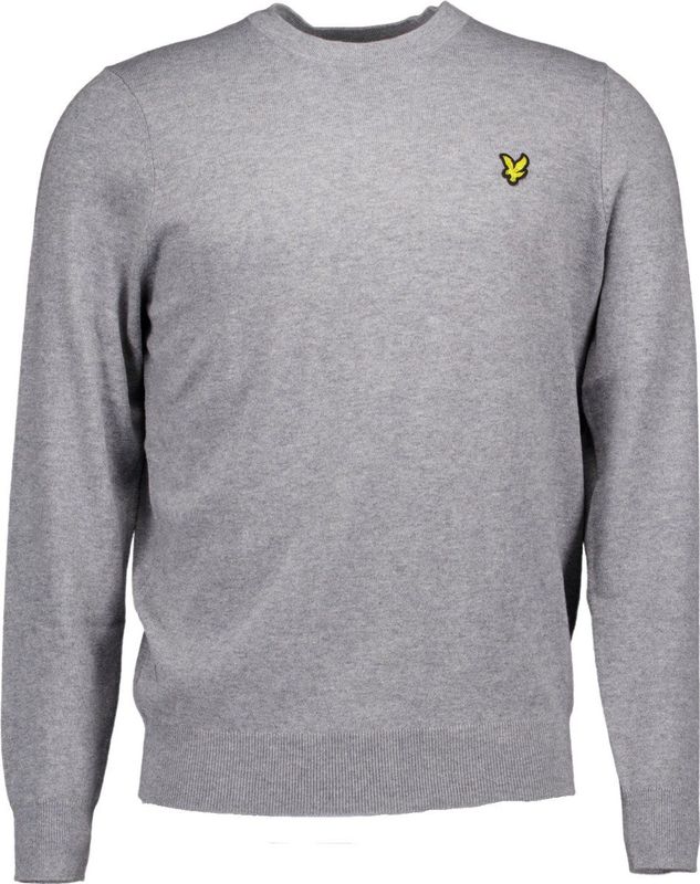 Lyle & Scott Cotton merino crew neck jumper - Mid Grey Marl