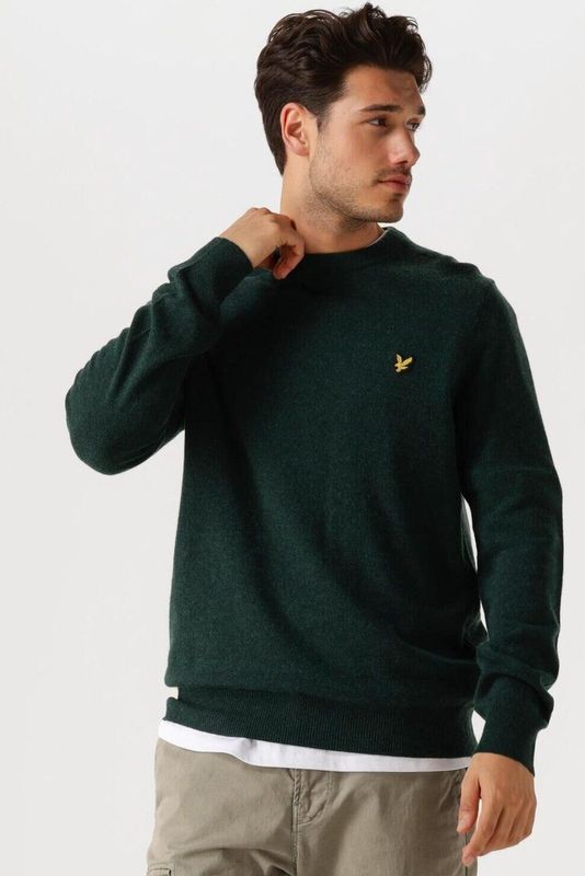 LYLE & SCOTT - Crew Neck Vest - Groen - Lamswol Blend