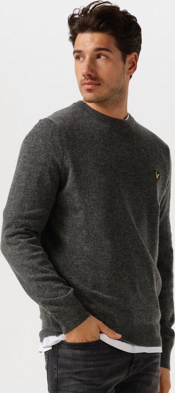 Lyle & Scott - Lambswool Blend Crew Neck Jumper - Donkergrijs - Trui
