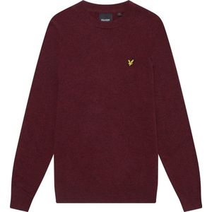 Lyle & Scott, Truien, Heren, Rood, S, Wol, Lamswollen Mix Trui met Ronde Hals