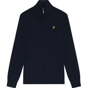 Lyle & Scott Half Zip Pullover Merinowol Navy - Heren - Schipperstrui
