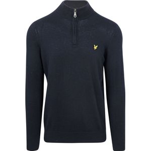 Lyle & Scott Half Zip Pullover Merinowol Navy - Heren - Schipperstrui