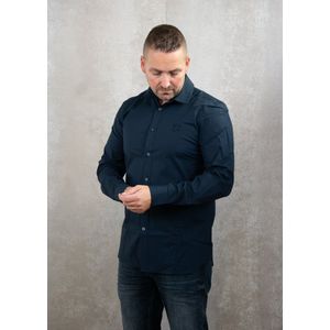 Lyle & Scott - Tonal Eagle - Overhemd - Donker Marineblauw - Katoen Poplin