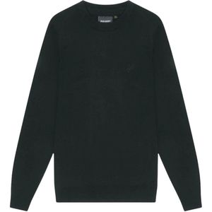 Lyle & Scott - Merino Trui - Jet Black - Merino Wol - Ronde Hals - Tonaal Adelaar Design