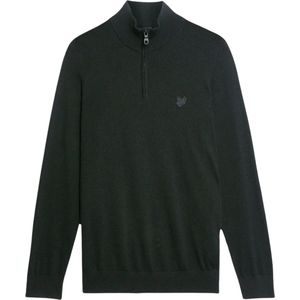 Lyle & Scott - Trui Zwart Lyle&scott Tonal Eagle Merino Quarter Zip Jumper Trui Zwart Kn2122vc