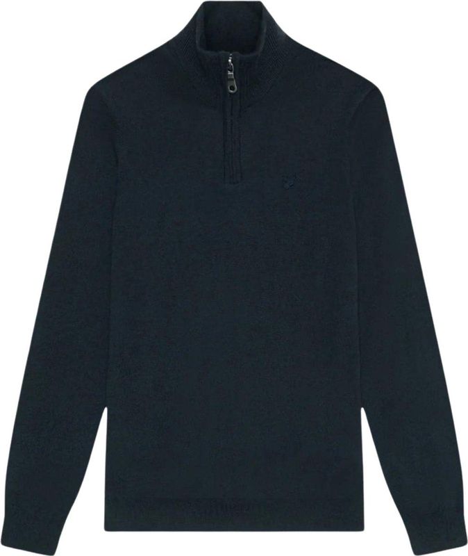Lyle & Scott - Quarter Zip Jumper - Trui - Blauw - Merinowol