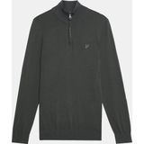 Lyle And Scott - Tonal Eagle - Merino Trui - Grijs - 1-4 Rits