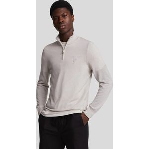 Lyle & Scott - Trui - Beige - Merino - Tonal Eagle - Quarter Zip