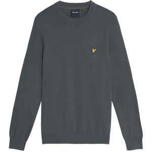 Lyle & Scott - Katoenen Merino Ronde Hals Trui - Zwart