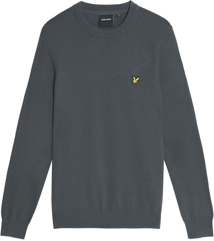 Lyle & Scott - Katoenen Merino Ronde Hals Trui - Zwart