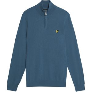 Lyle & Scott Half Zip Pullover Merinowol Navy - Heren - Schipperstrui