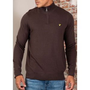 Lyle & Scott - Cotton Merino Quarter Zip - Trui - Espresso