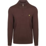 Lyle & Scott - Cotton Merino Quarter Zip - Trui - Espresso