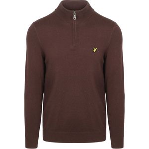 Lyle & Scott - Cotton Merino Quarter Zip - Trui - Espresso