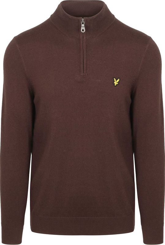 Lyle & Scott - Cotton Merino Quarter Zip - Trui - Espresso