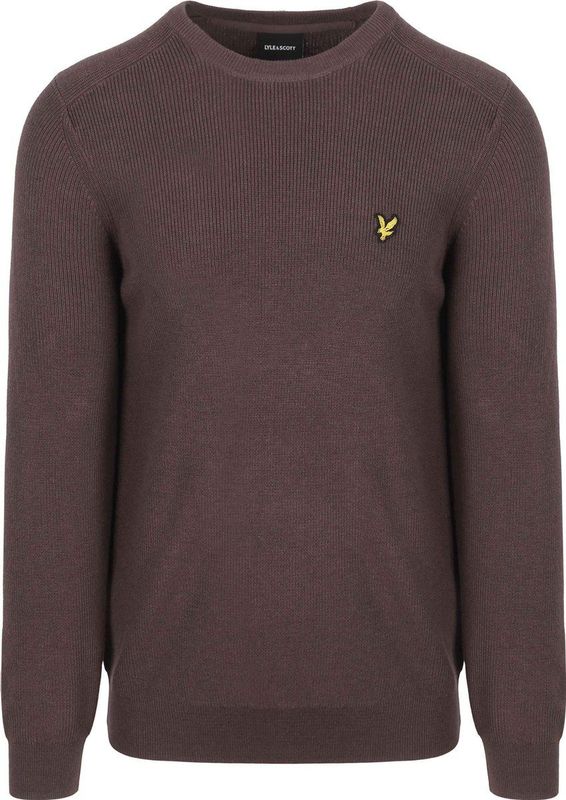 Lyle & Scott - Engineered Rib Crew Neck - Trui - Espresso