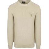 Lyle & Scott - Engineered Rib Crew Neck - Trui - Grey Taupe