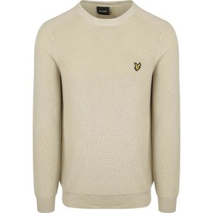 Lyle & Scott - Engineered Rib Crew Neck - Trui - Grey Taupe