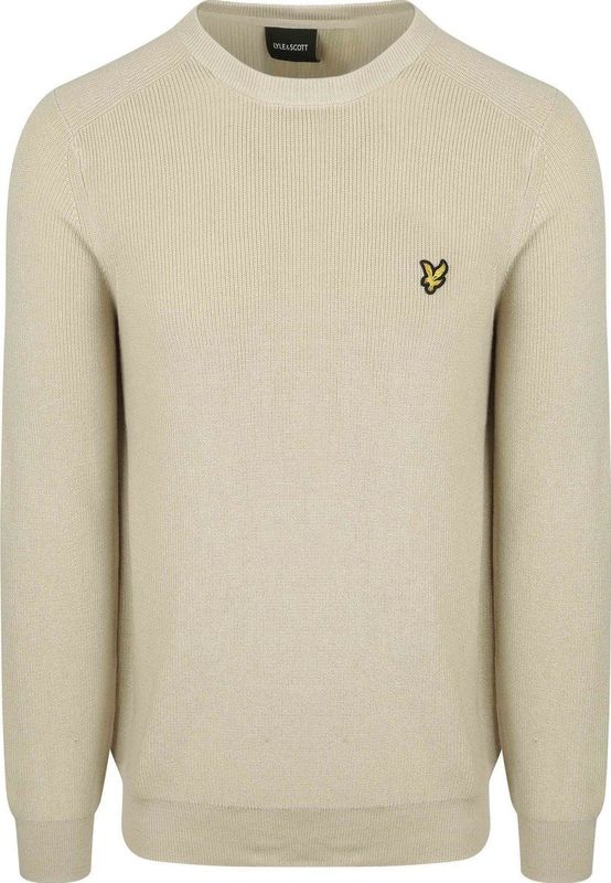 Lyle & Scott - Engineered Rib Crew Neck - Trui - Grey Taupe