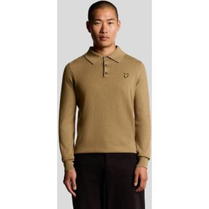 Lyle & Scott - Merino Mix - Lange Mouwen Polo Shirt - Bruin