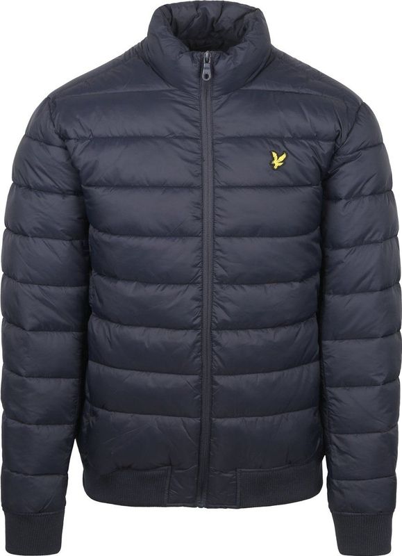 Lyle & Scott Opstaande Kraag Gewatteerde Jas Marineblauw